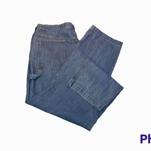 Roaman's Denim Carpenter Jeans 100% Cotton 44" Waist